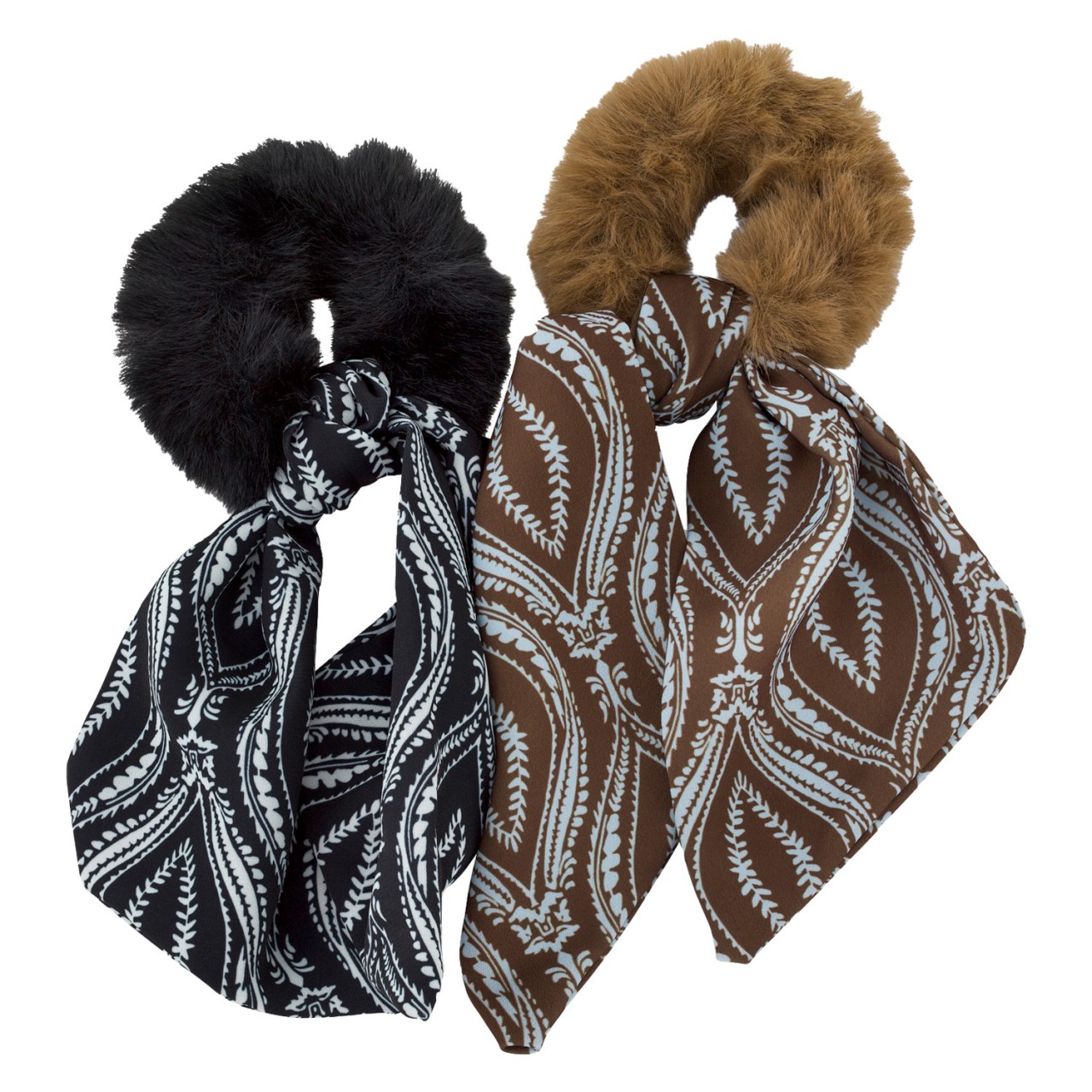 TRISA Hair - Fake Fur Scrunchie, black brown von TRISA