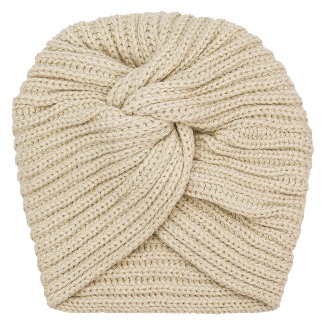 TRISA Hair - Knitted Turban Beanie, beige von TRISA