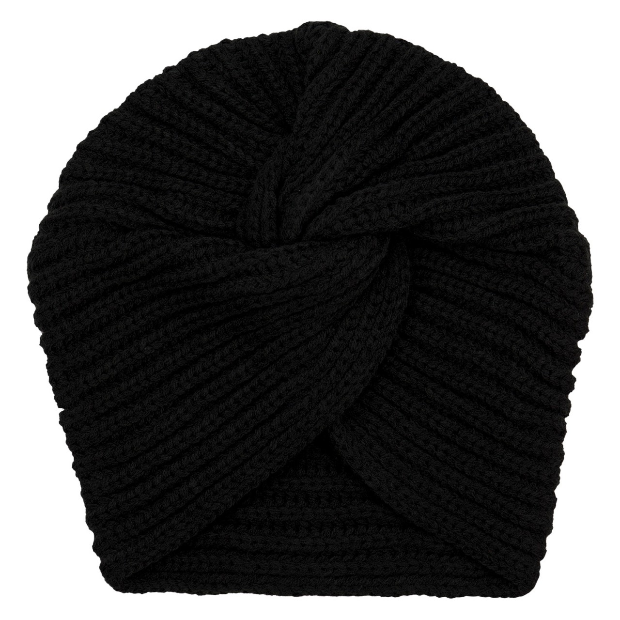 TRISA Hair - Knitted Turban Beanie, black von TRISA