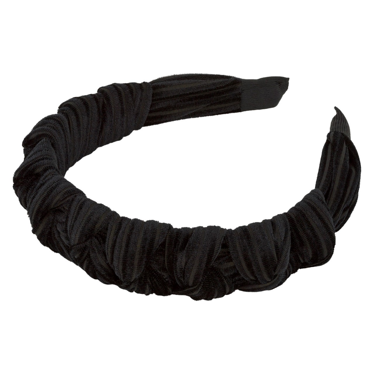 TRISA Hair - Velvet Hairband Wide Braided Black von TRISA