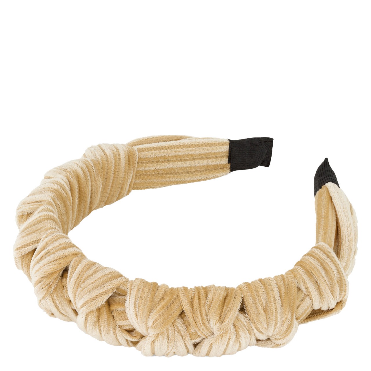 TRISA Hair - Velvet Hairband Wide Braided Sand von TRISA