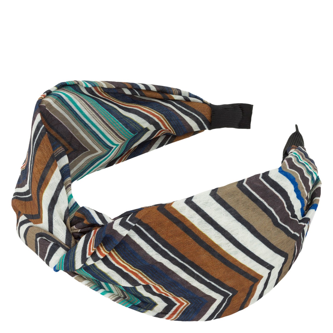 TRISA Hair - Wide Striped Hairband, blue & brown von TRISA