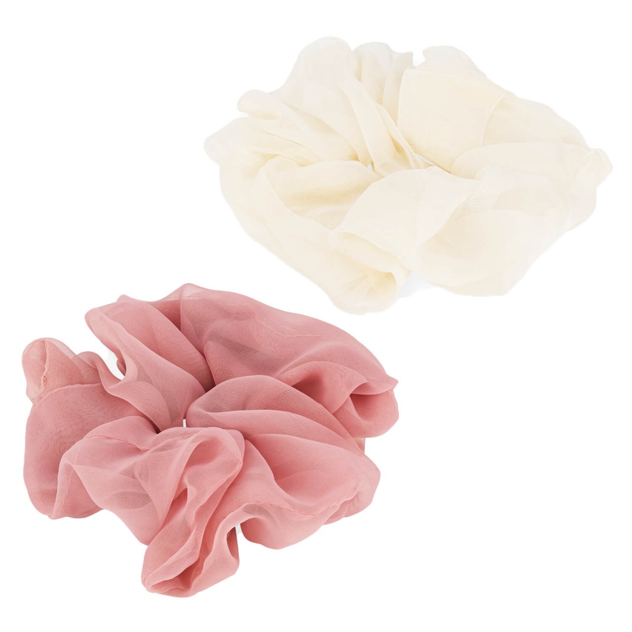 Transparentes Scrunchie, rosa & weiss von TRISA