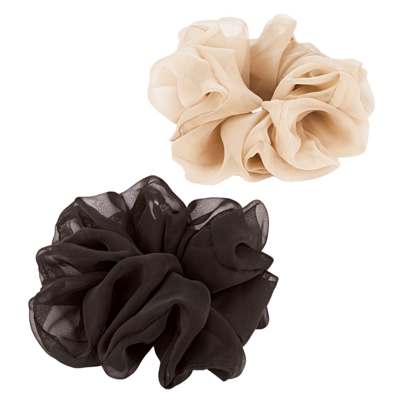 Transparentes Scrunchie, schwarz & beige von TRISA