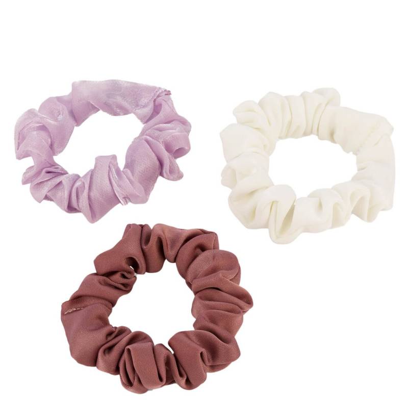 Transparentes Scrunchie mit Glanz, weiss,& lila von TRISA