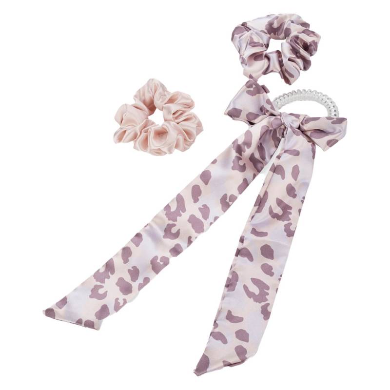 Twisted Elastic mit Schleife & Duo Scrunchies, lila von TRISA