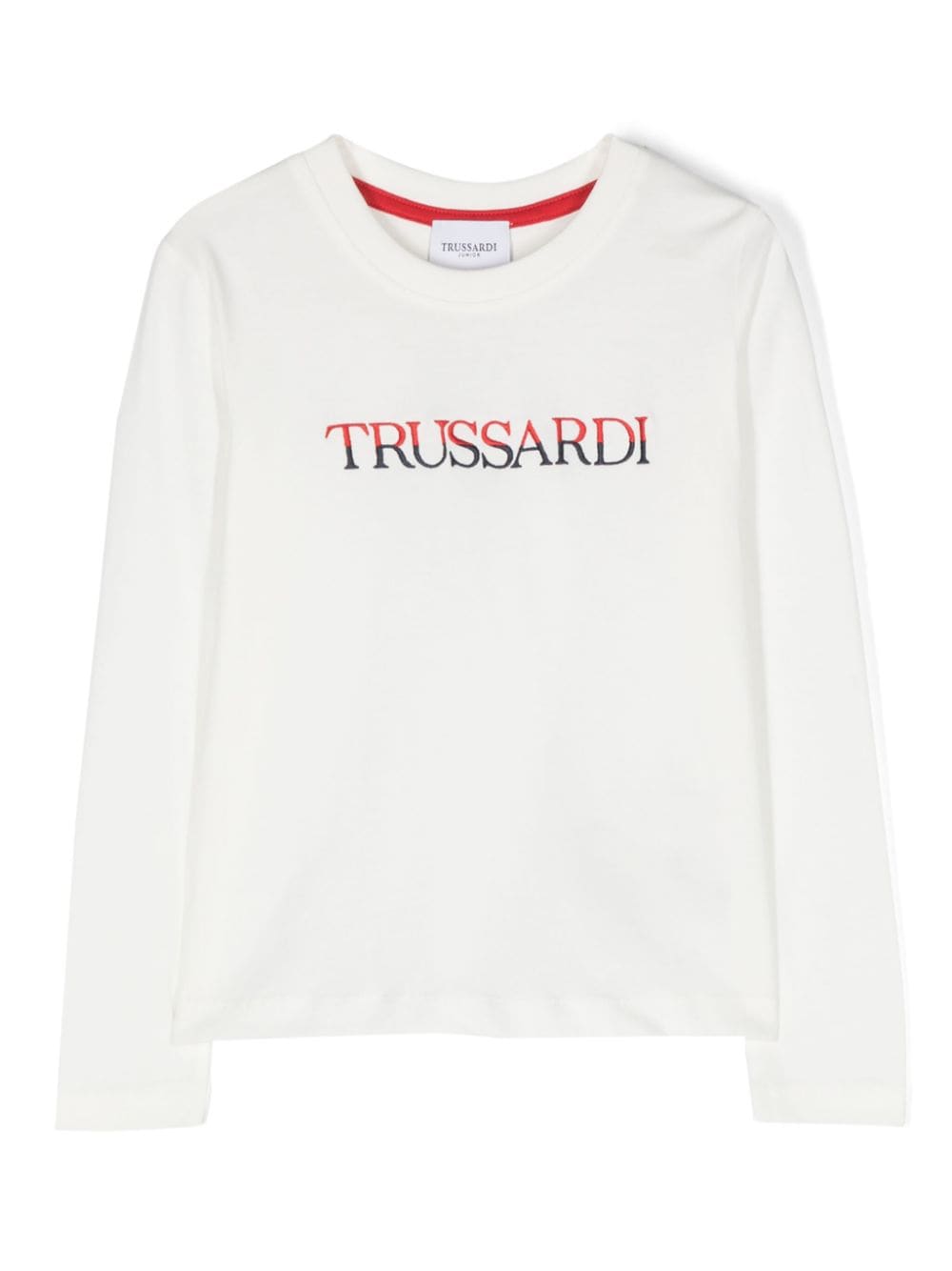 TRUSSARDI JUNIOR logo-embroidered cotton T-shirt - White von TRUSSARDI JUNIOR