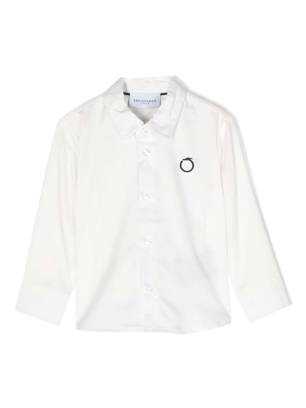 TRUSSARDI JUNIOR logo-embroidered cotton shirt - White von TRUSSARDI JUNIOR