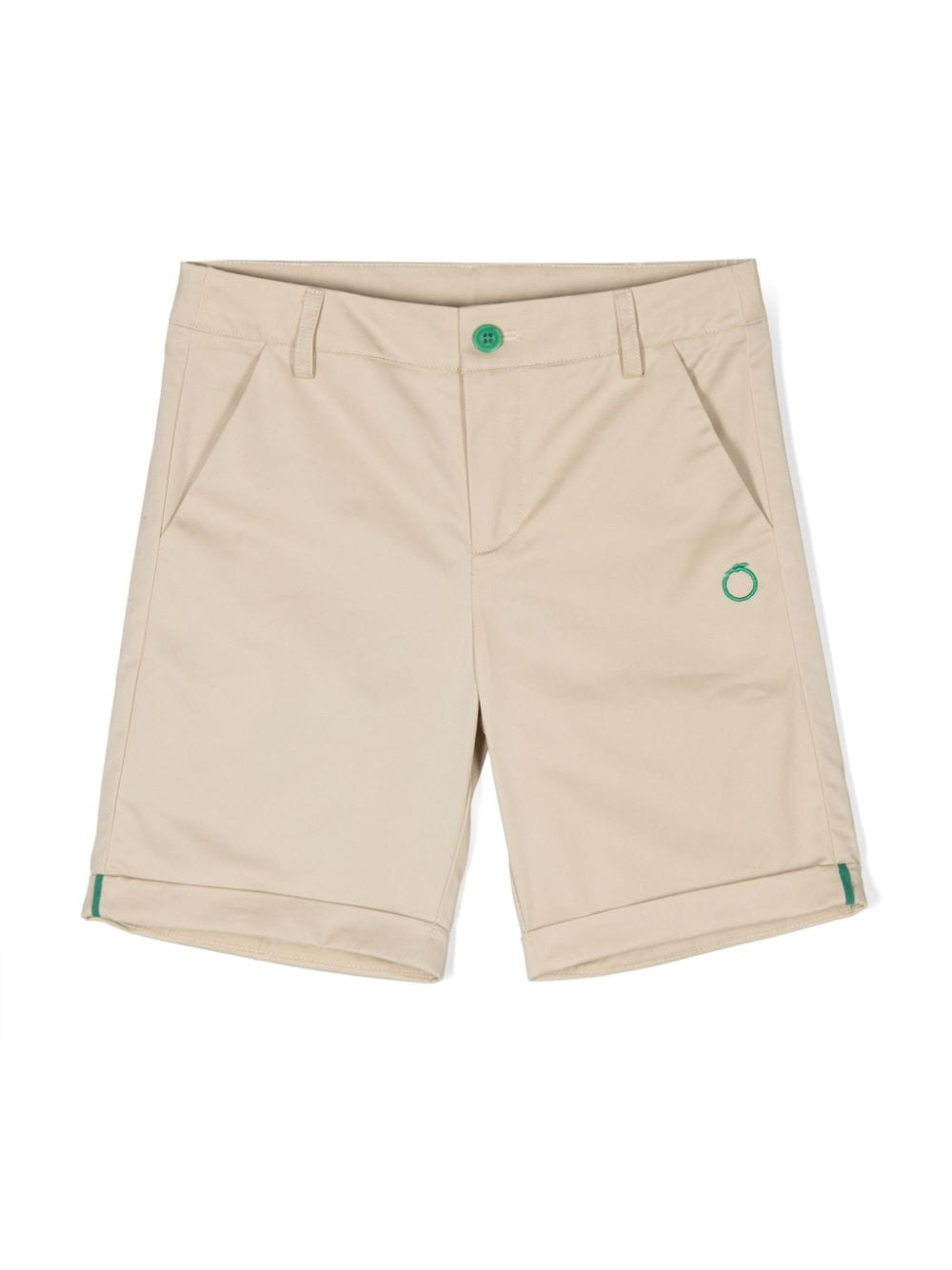 TRUSSARDI JUNIOR logo-embroidered cotton shorts - Neutrals von TRUSSARDI JUNIOR