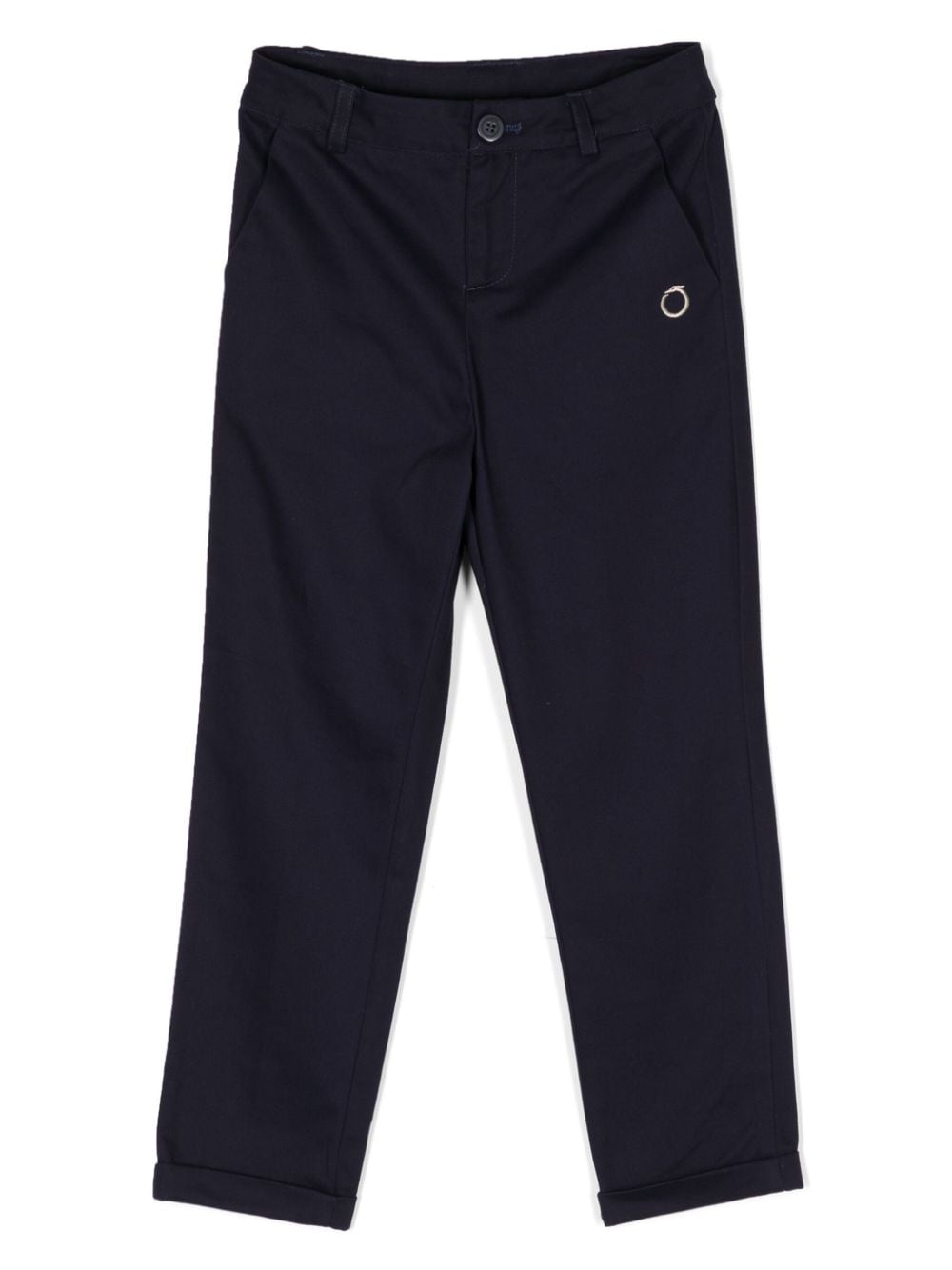 TRUSSARDI JUNIOR logo-embroidered cotton trousers - Blue