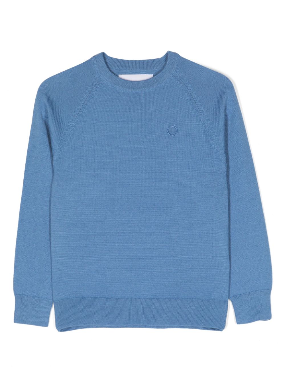 TRUSSARDI JUNIOR logo-embroidered fine-knit jumper - Blue von TRUSSARDI JUNIOR