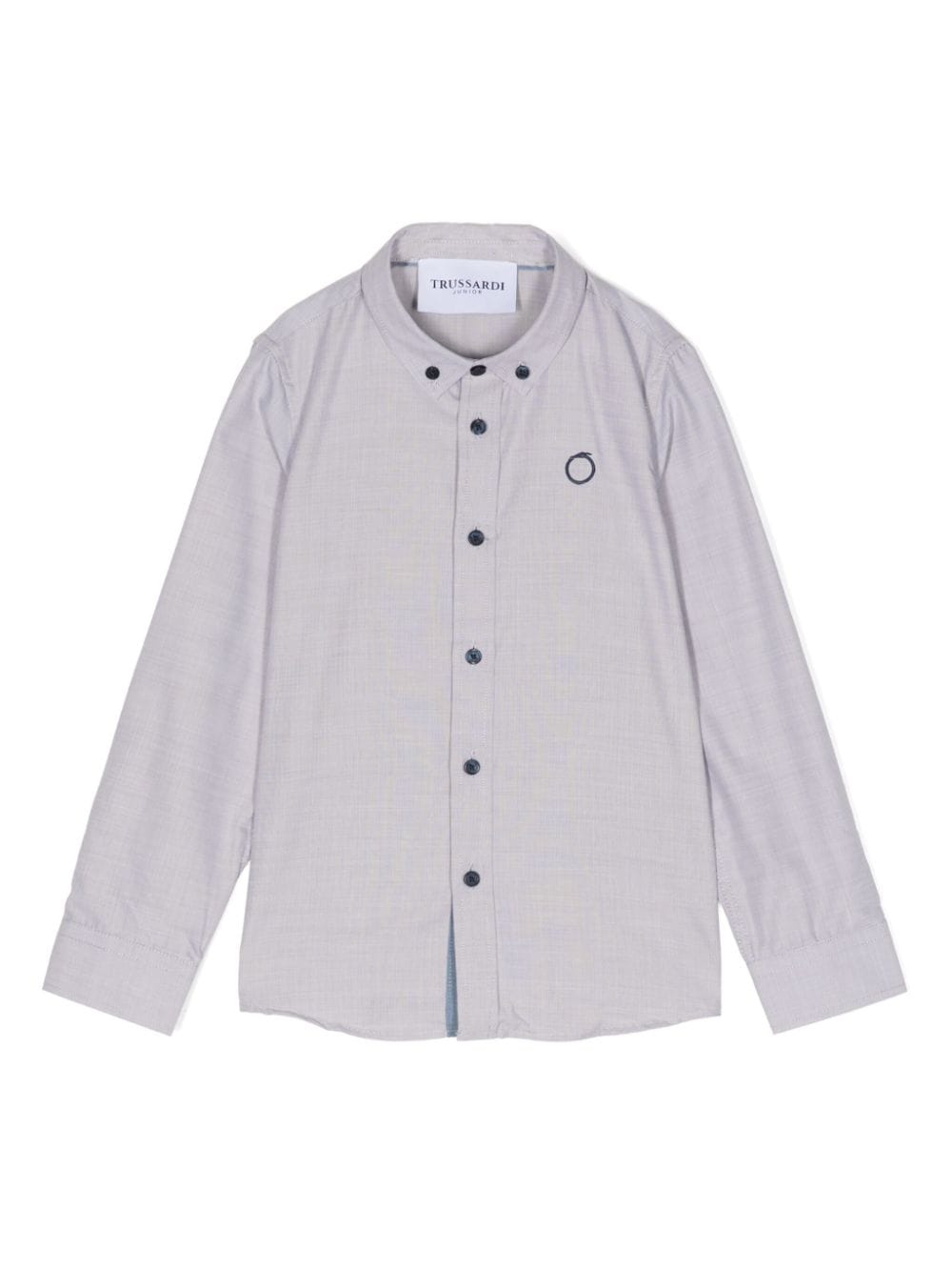 TRUSSARDI JUNIOR logo-embroidered mélange-effect shirt - Grey von TRUSSARDI JUNIOR