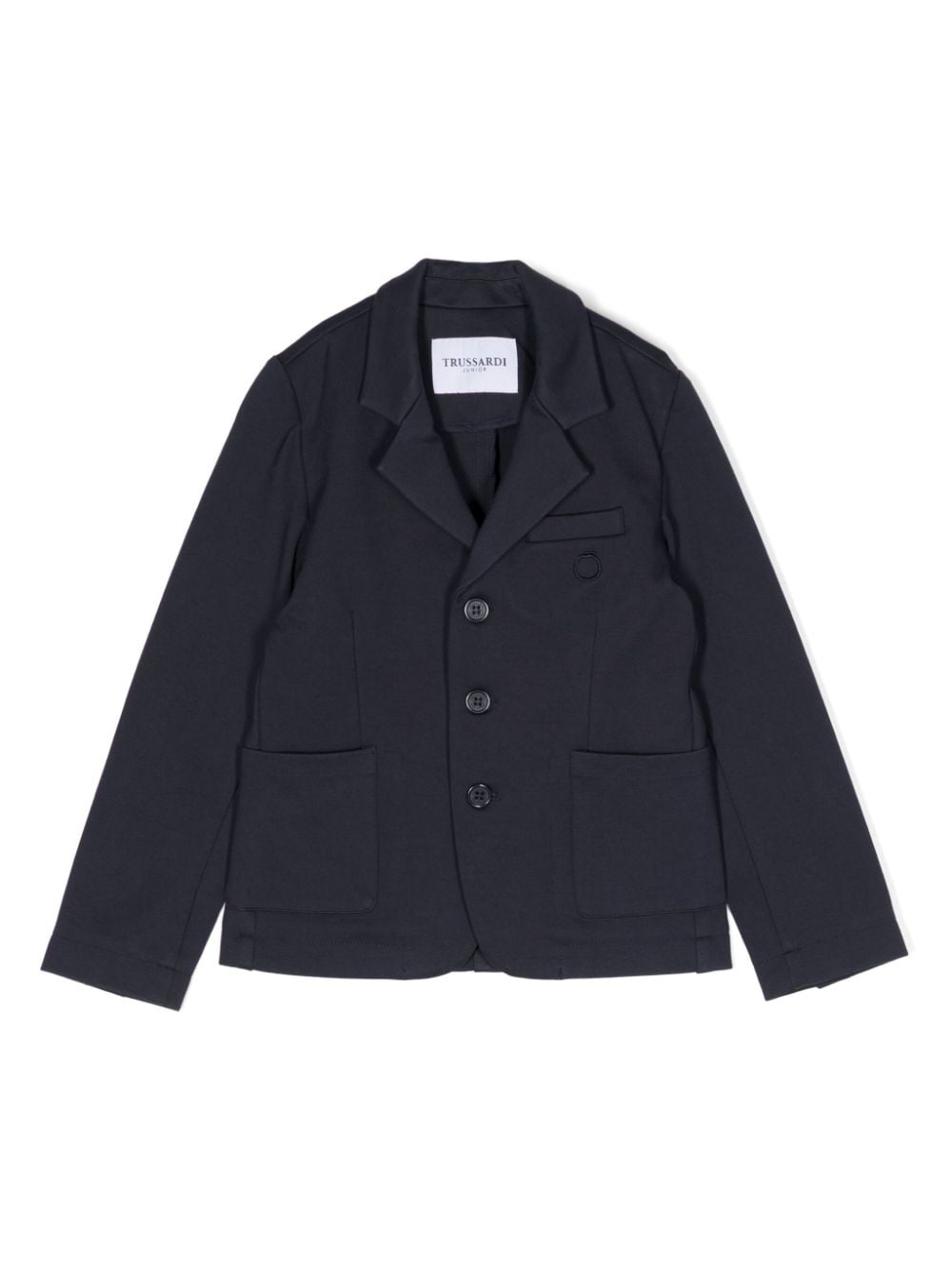 TRUSSARDI JUNIOR logo-embroidered single-breasted blazer - Blue von TRUSSARDI JUNIOR