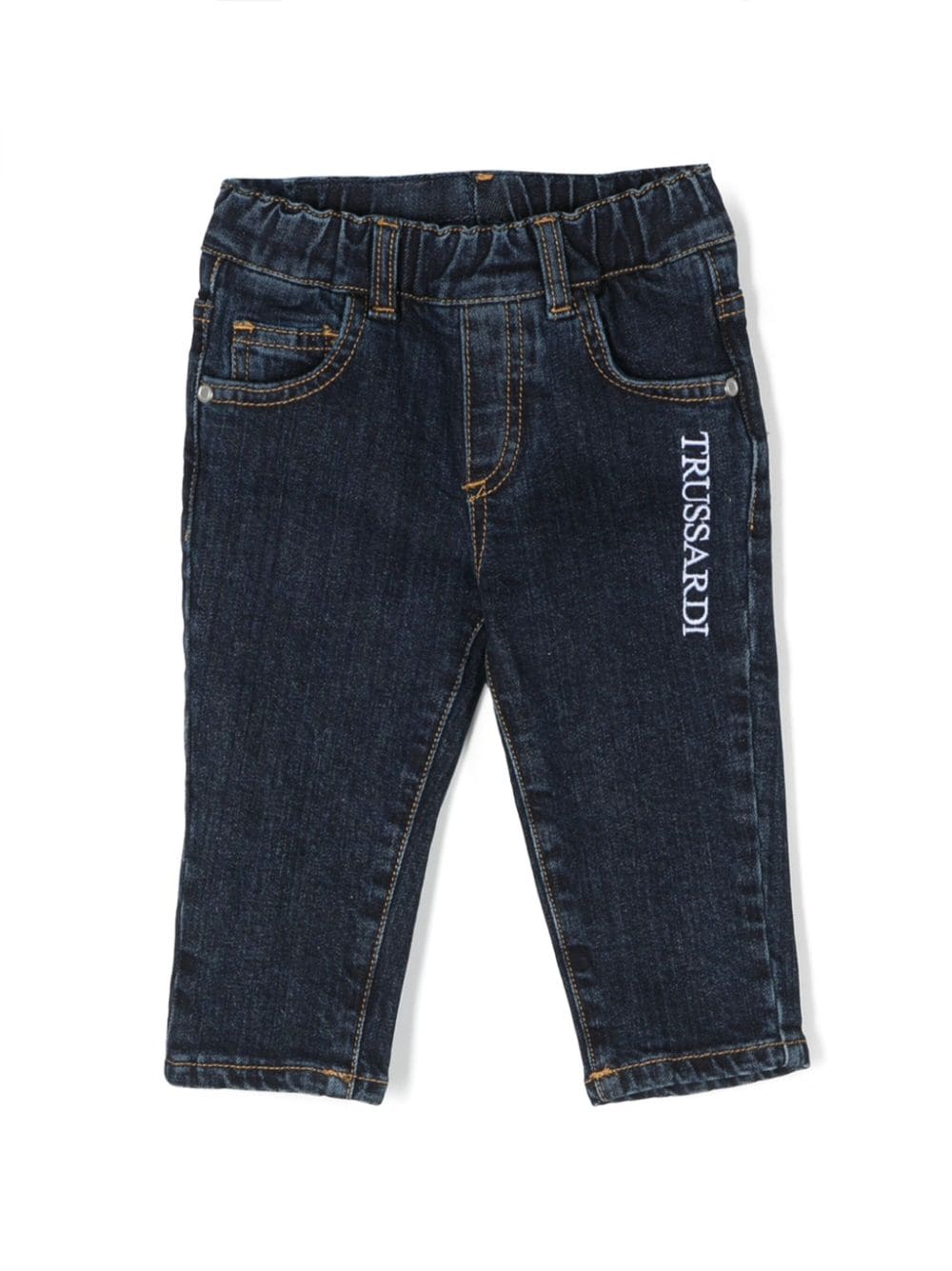 TRUSSARDI JUNIOR logo-embroidered straight-leg jeans - Blue von TRUSSARDI JUNIOR