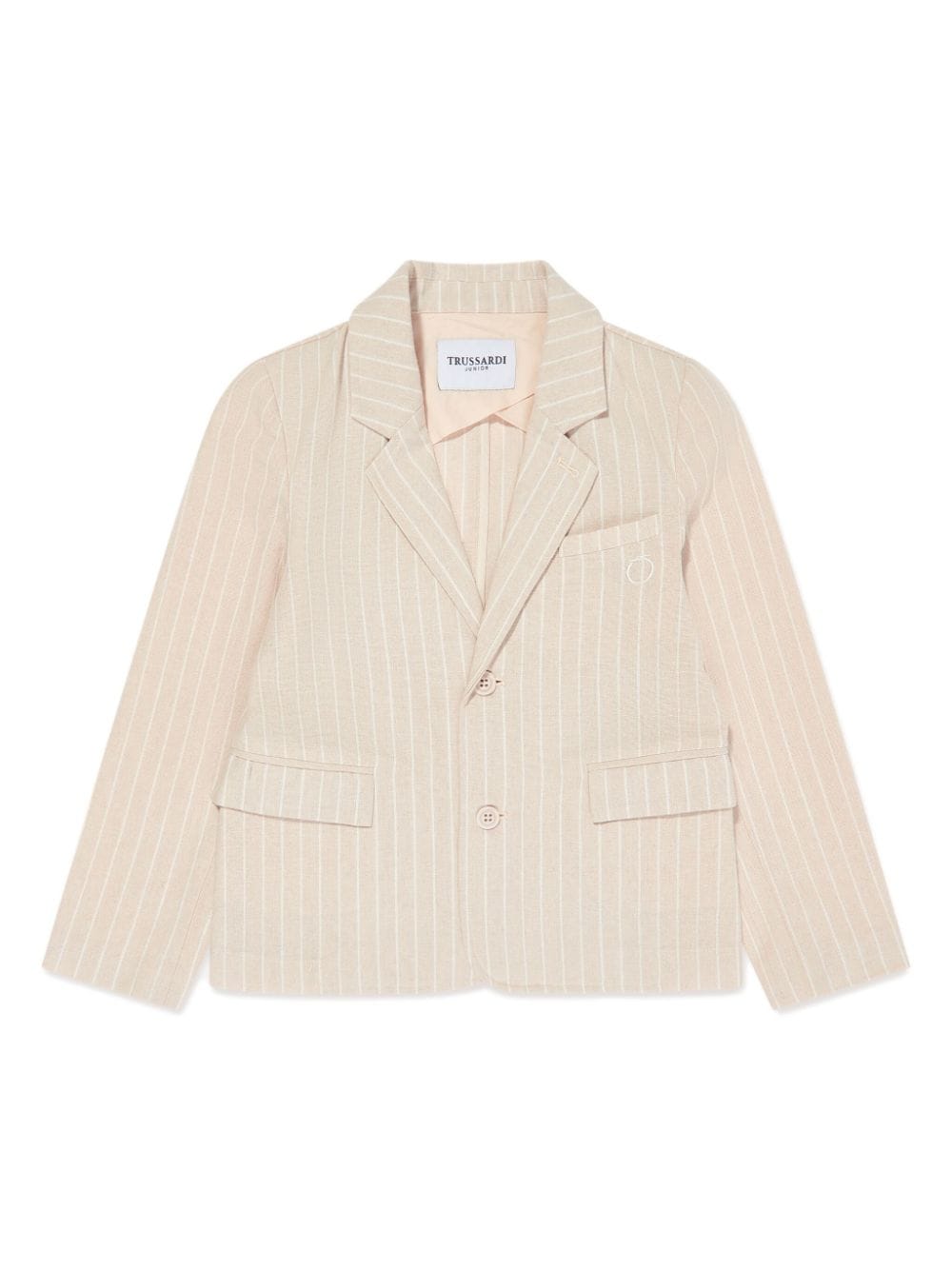 TRUSSARDI JUNIOR pinstripe single-breasted blazer - Neutrals von TRUSSARDI JUNIOR