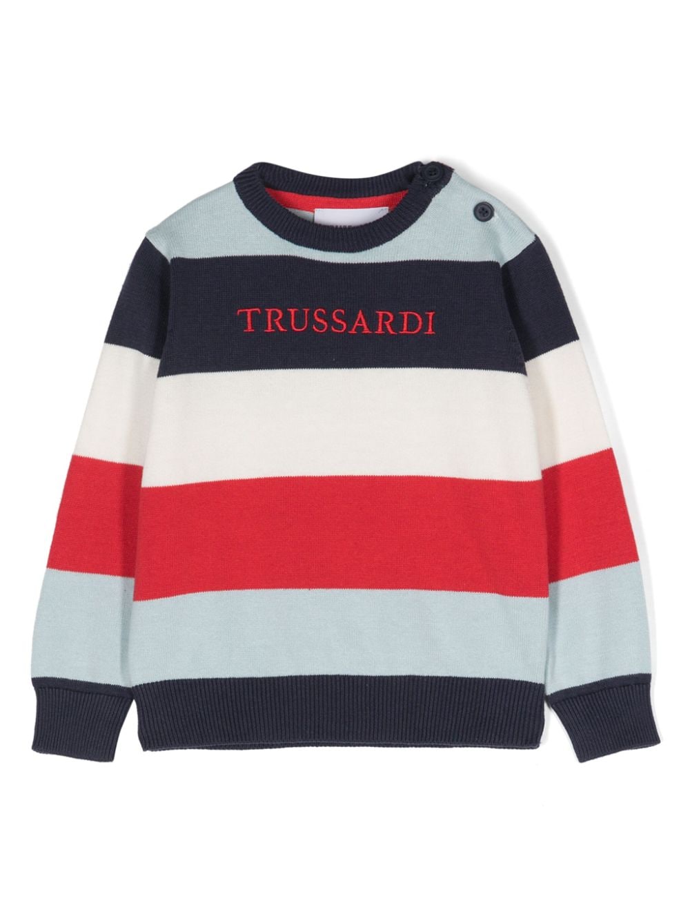 TRUSSARDI JUNIOR striped cotton jumper - Blue von TRUSSARDI JUNIOR