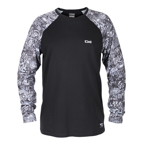 Einzelstück TSG L/S Raglan T-Shirt Stickersleeve - black grey (Grösse: XS) von TSG