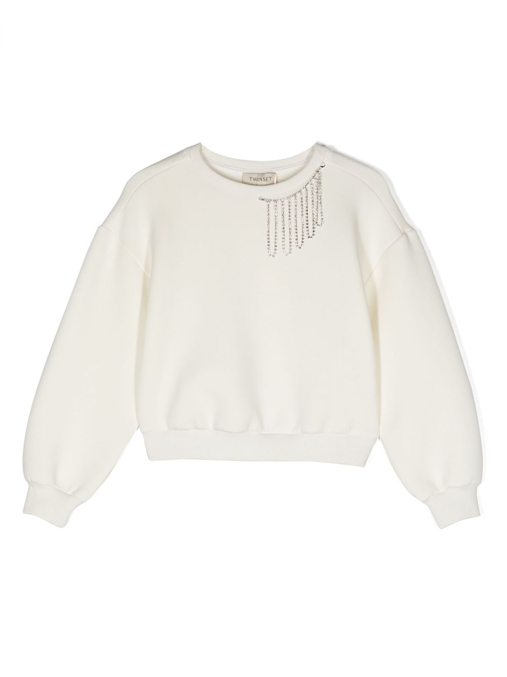 TWINSET Kids chain-detail wide-neck sweatshirt - White von TWINSET Kids