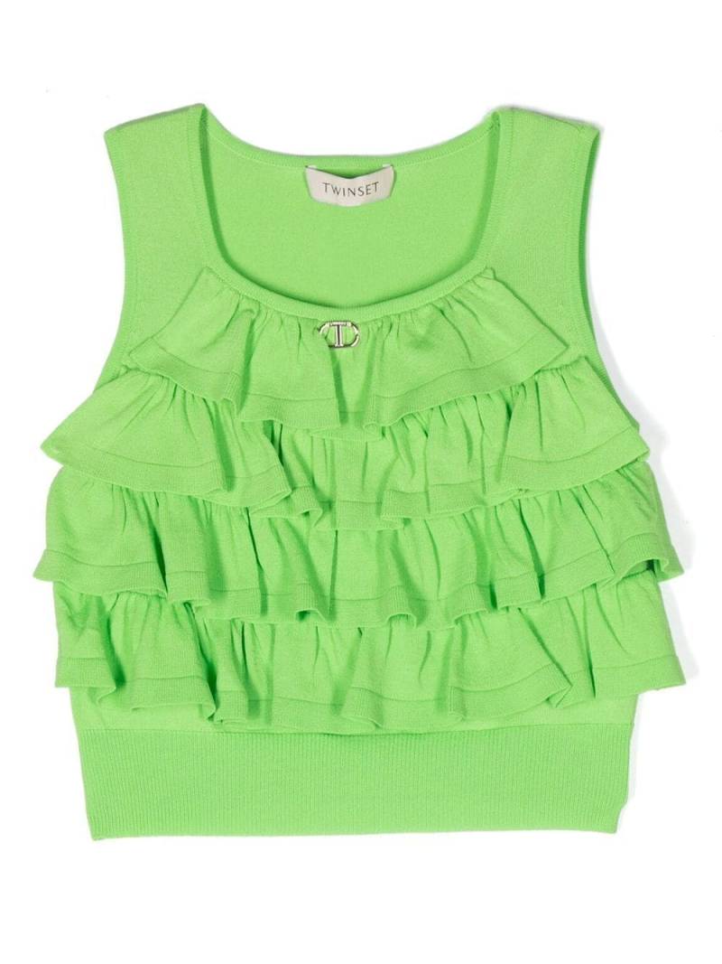 TWINSET Kids gathered-detail sleeveless blouse - Green von TWINSET Kids