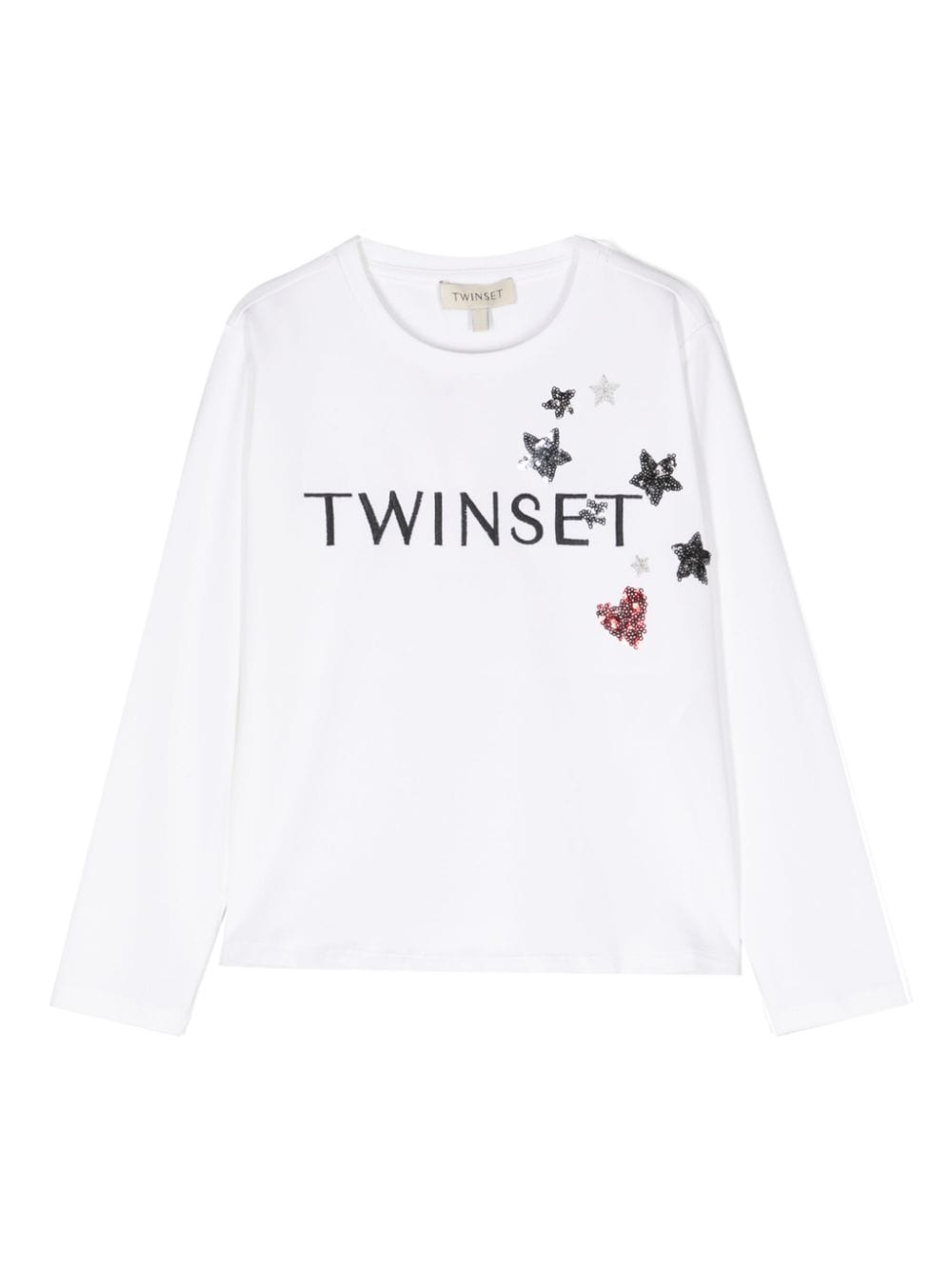 TWINSET Kids logo-embellished long-sleeved T-shirt - White von TWINSET Kids