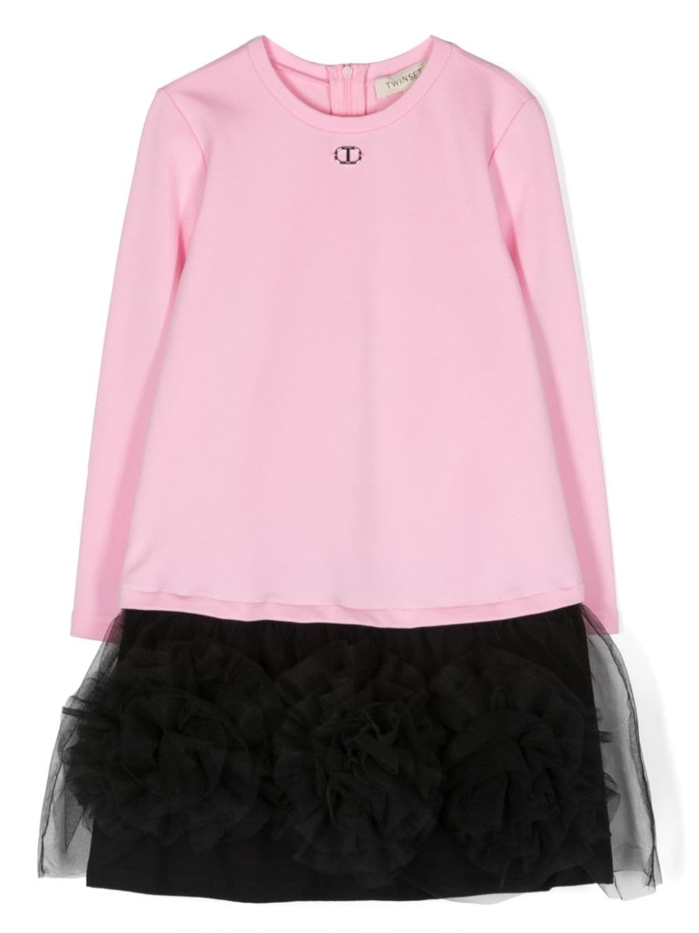 TWINSET Kids logo-plaque layered dress - Pink von TWINSET Kids