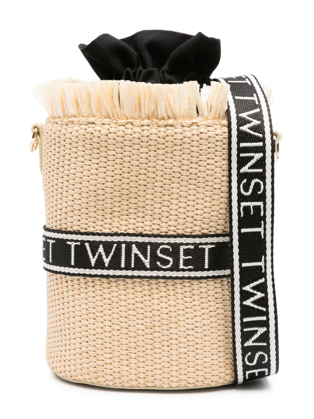 TWINSET Kids logo-trim bucket bag - Neutrals von TWINSET Kids