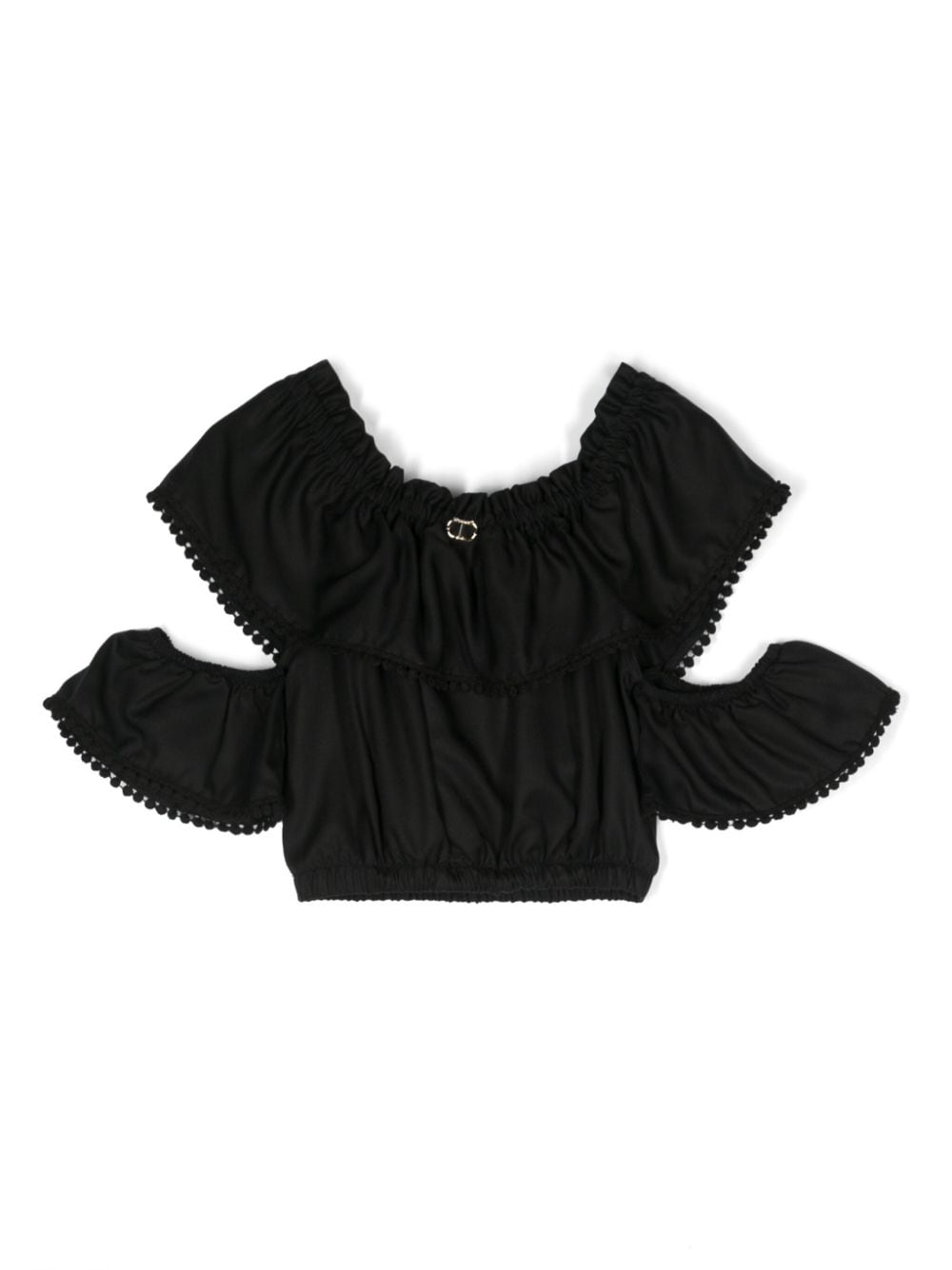 TWINSET Kids off-shoulder ruched blouse - Black