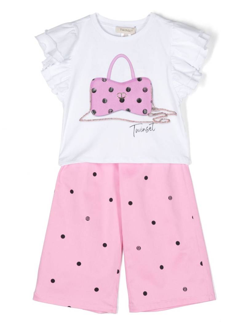 TWINSET Kids polka dot trousers set - Pink von TWINSET Kids