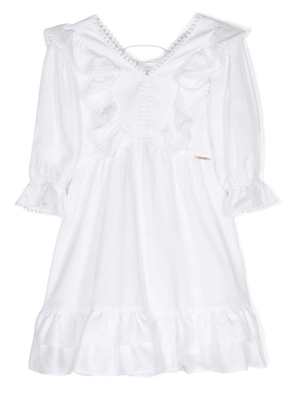 TWINSET Kids pompom-detail dress - White von TWINSET Kids