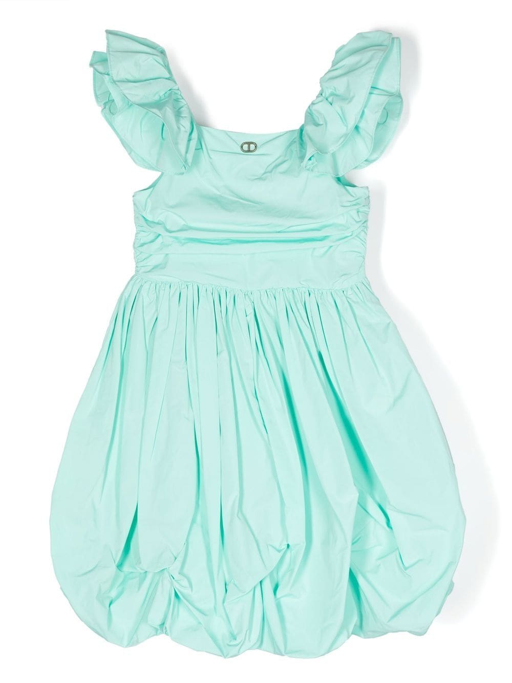 TWINSET Kids ruffle-detail pleated dress - Green von TWINSET Kids