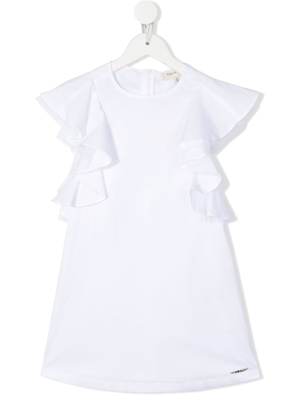 TWINSET Kids ruffle-trim detail dress - White von TWINSET Kids