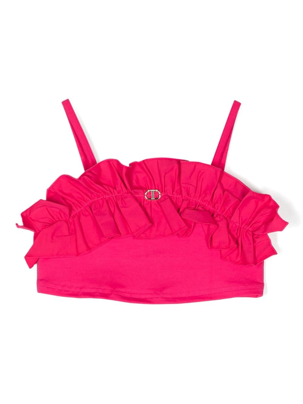 TWINSET Kids ruffled crop top - Pink von TWINSET Kids