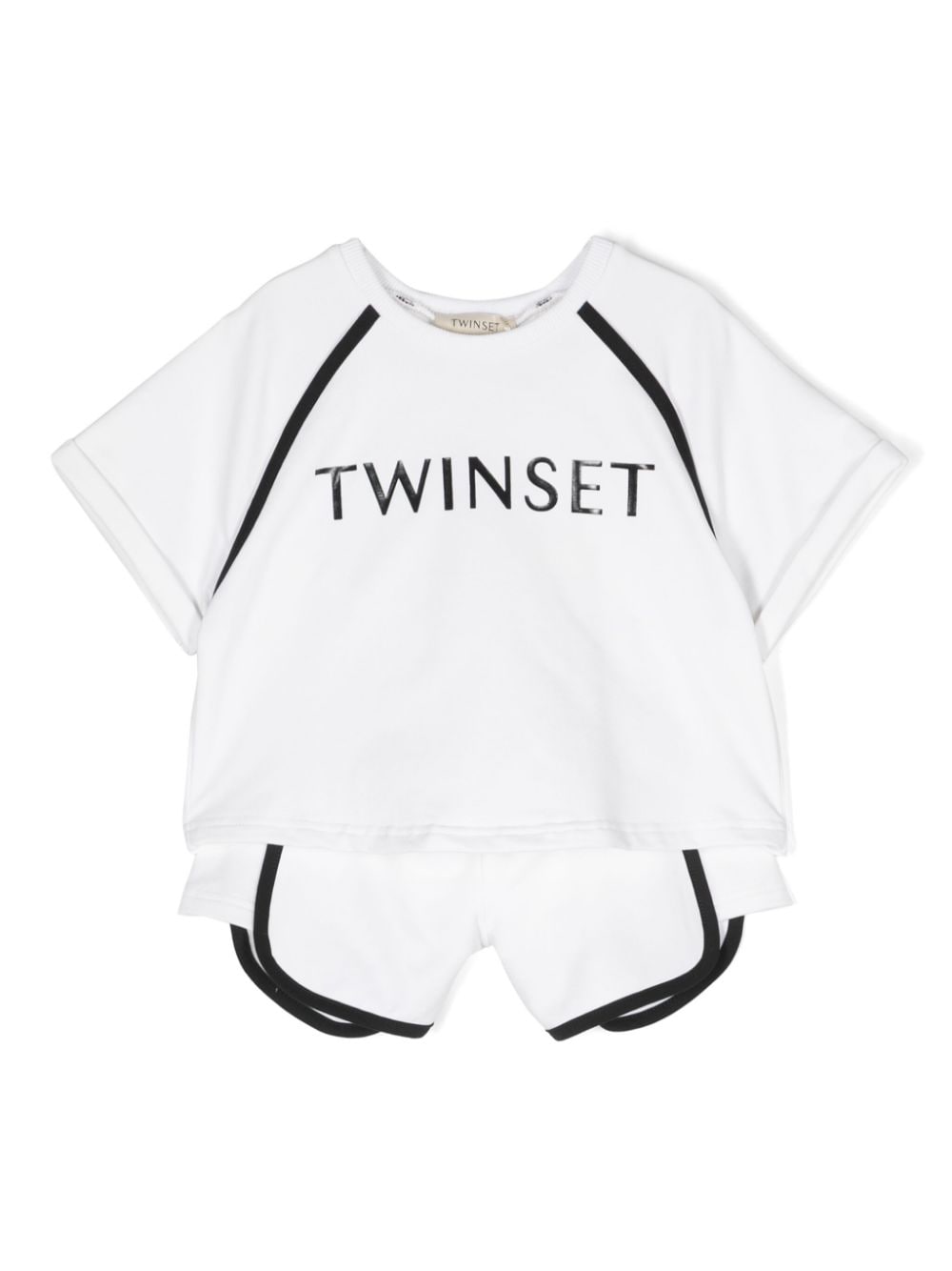 TWINSET Kids side-stripe track shorts - White von TWINSET Kids