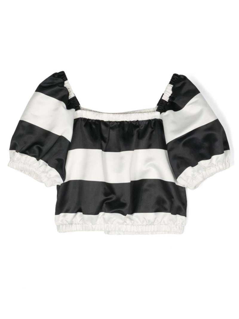 TWINSET Kids striped cropped blouse - Black von TWINSET Kids