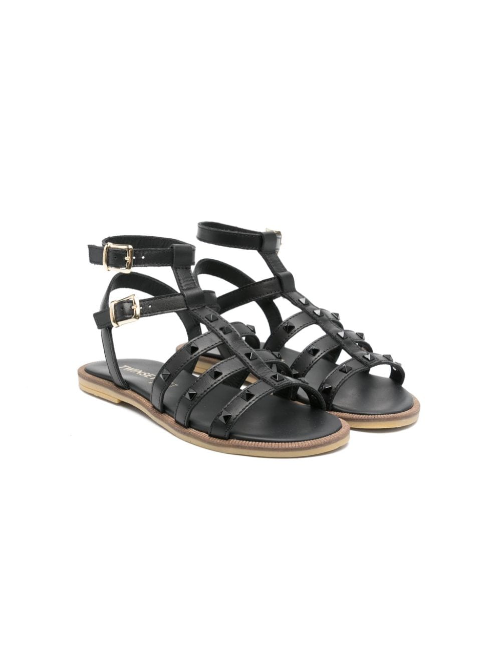 TWINSET Kids stud-embellished leather sandals - Black von TWINSET Kids