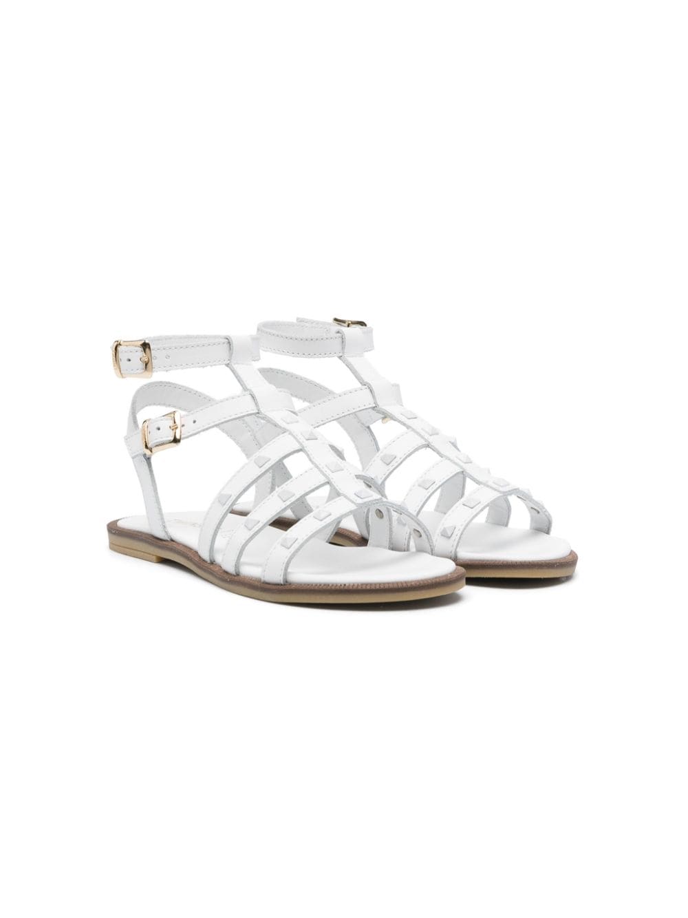 TWINSET Kids stud-embellished leather sandals - White von TWINSET Kids