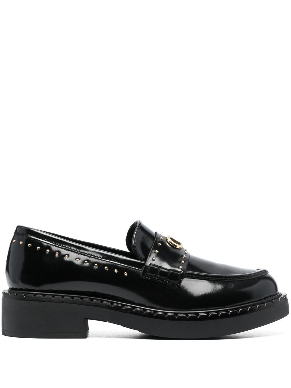 TWINSET 40mm stud-embellished leather loafers - Black von TWINSET