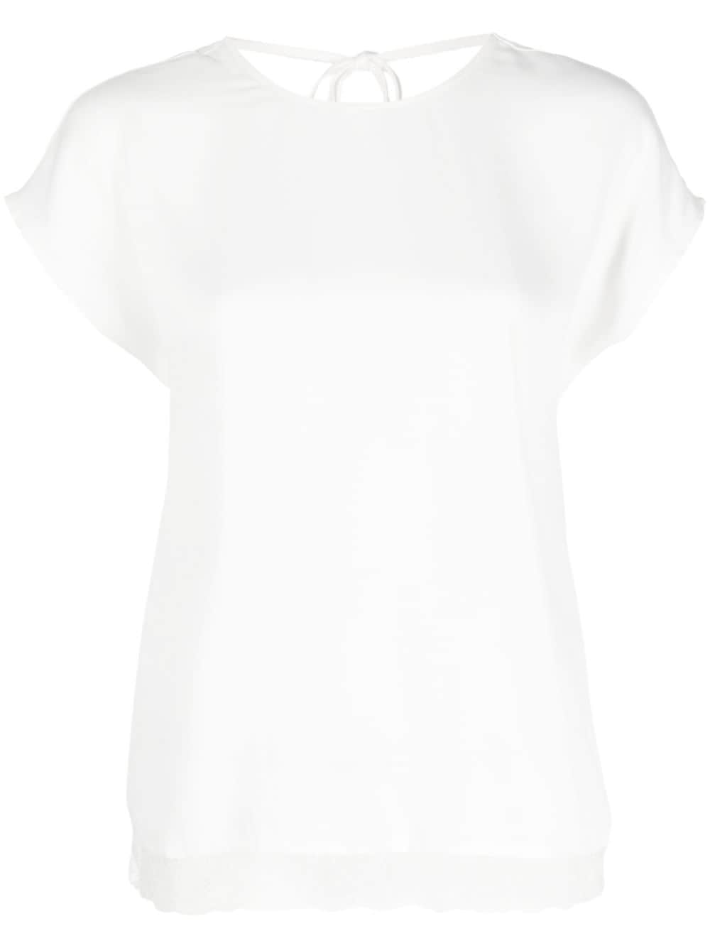 TWINSET V-back short-sleeved blouse - White von TWINSET