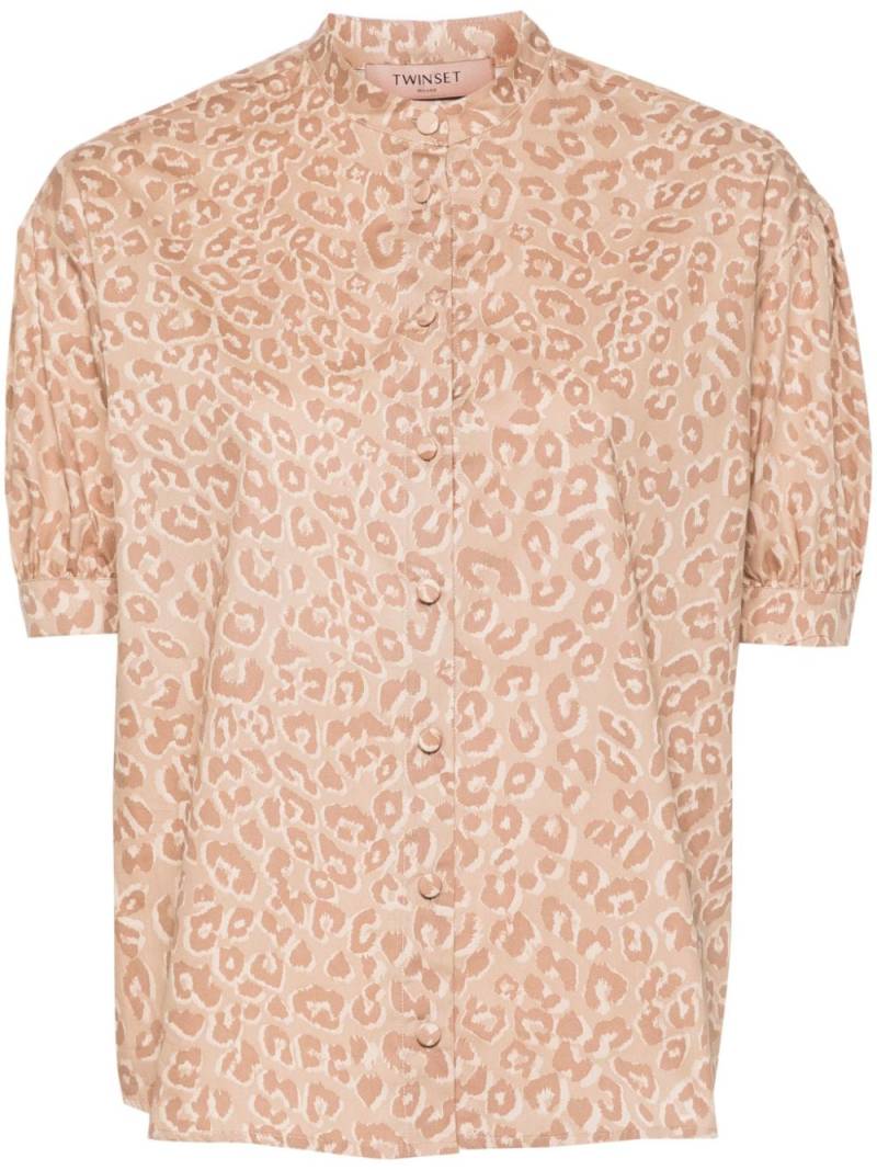 TWINSET animal-print cotton shirt - Neutrals von TWINSET