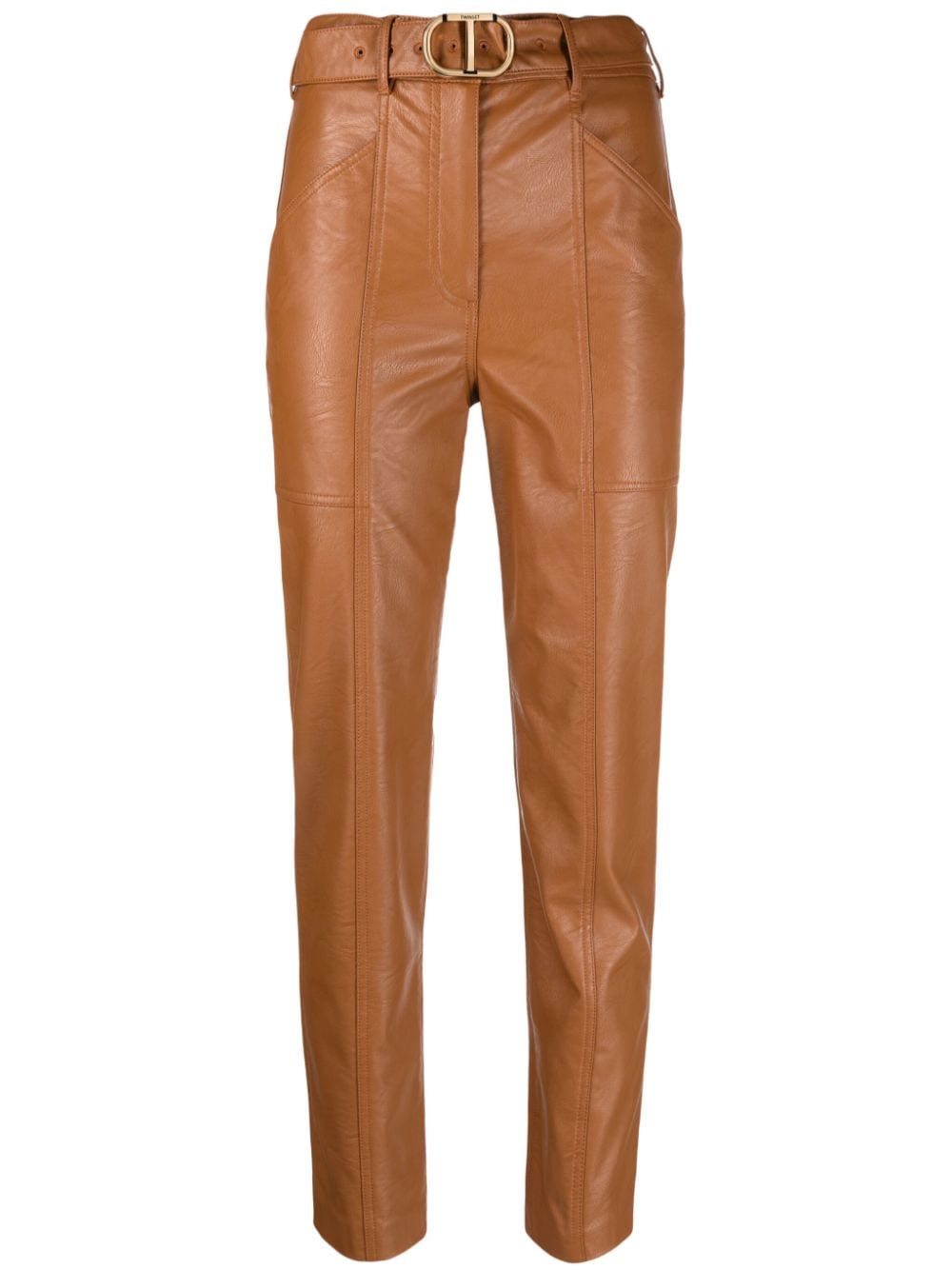 TWINSET belted tapered trousers - Brown von TWINSET