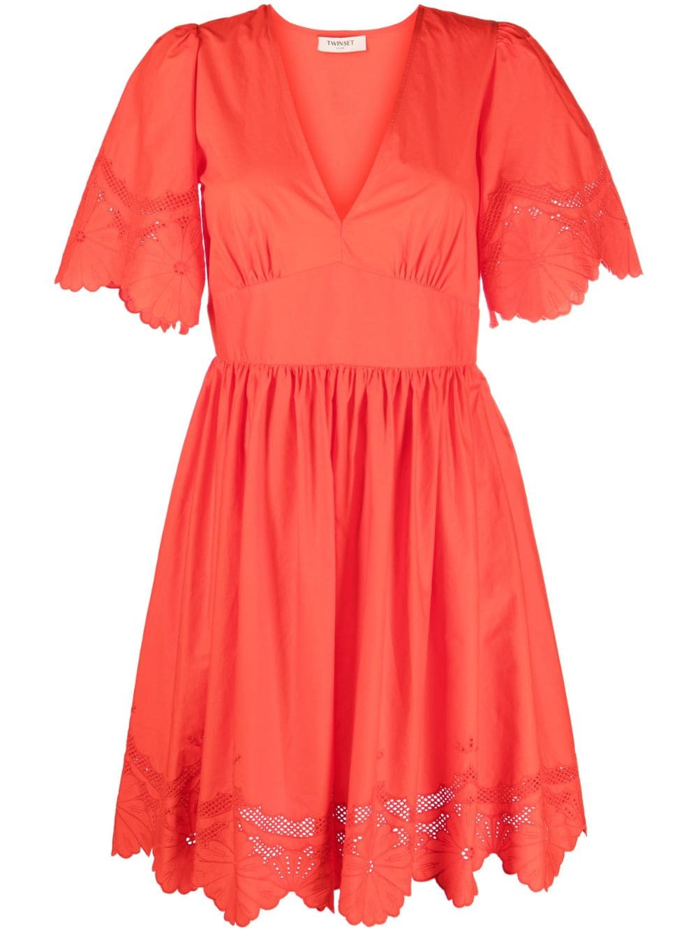 TWINSET broderie-anglaise short-sleeve dress - Orange von TWINSET