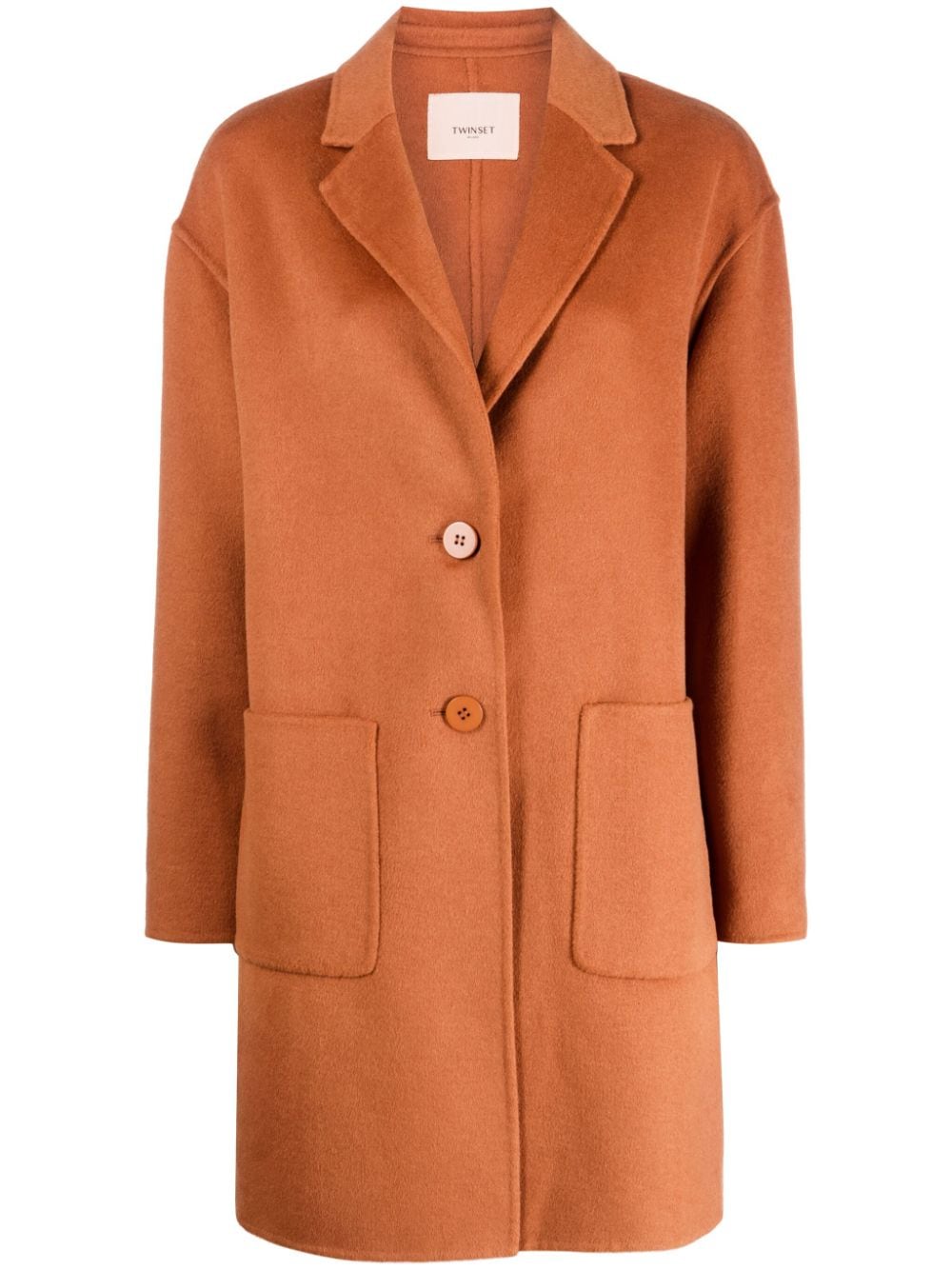 TWINSET brushed-finish single-breasted coat - Brown von TWINSET