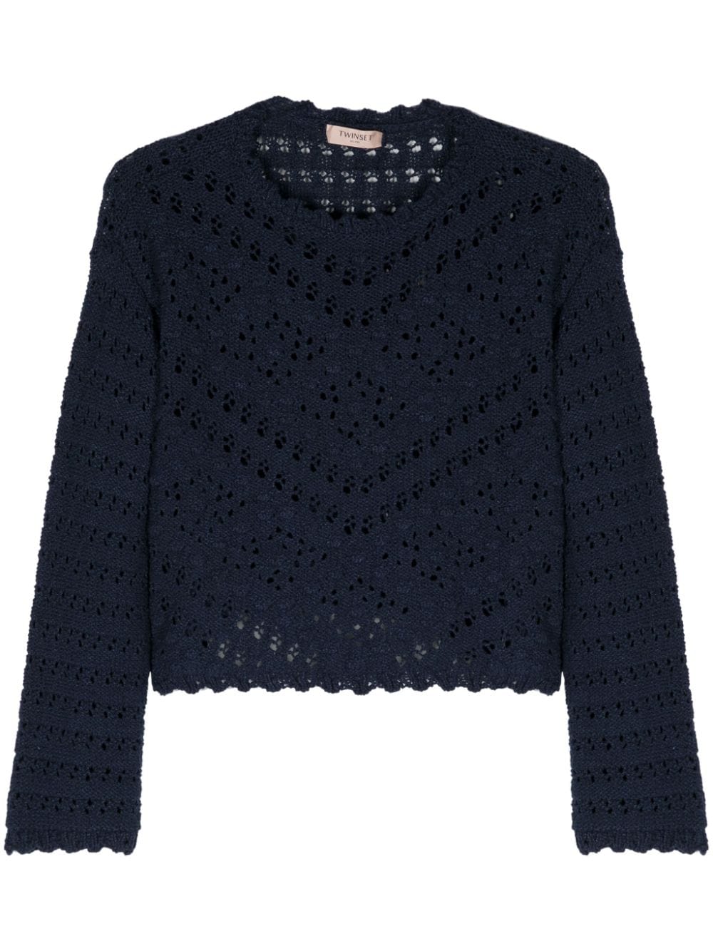 TWINSET crochet-knit cotton jumper - Blue von TWINSET