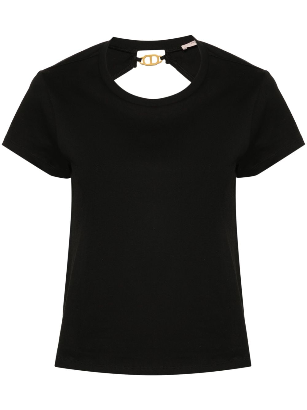 TWINSET cut-out-detail cotton T-shirt - Black von TWINSET