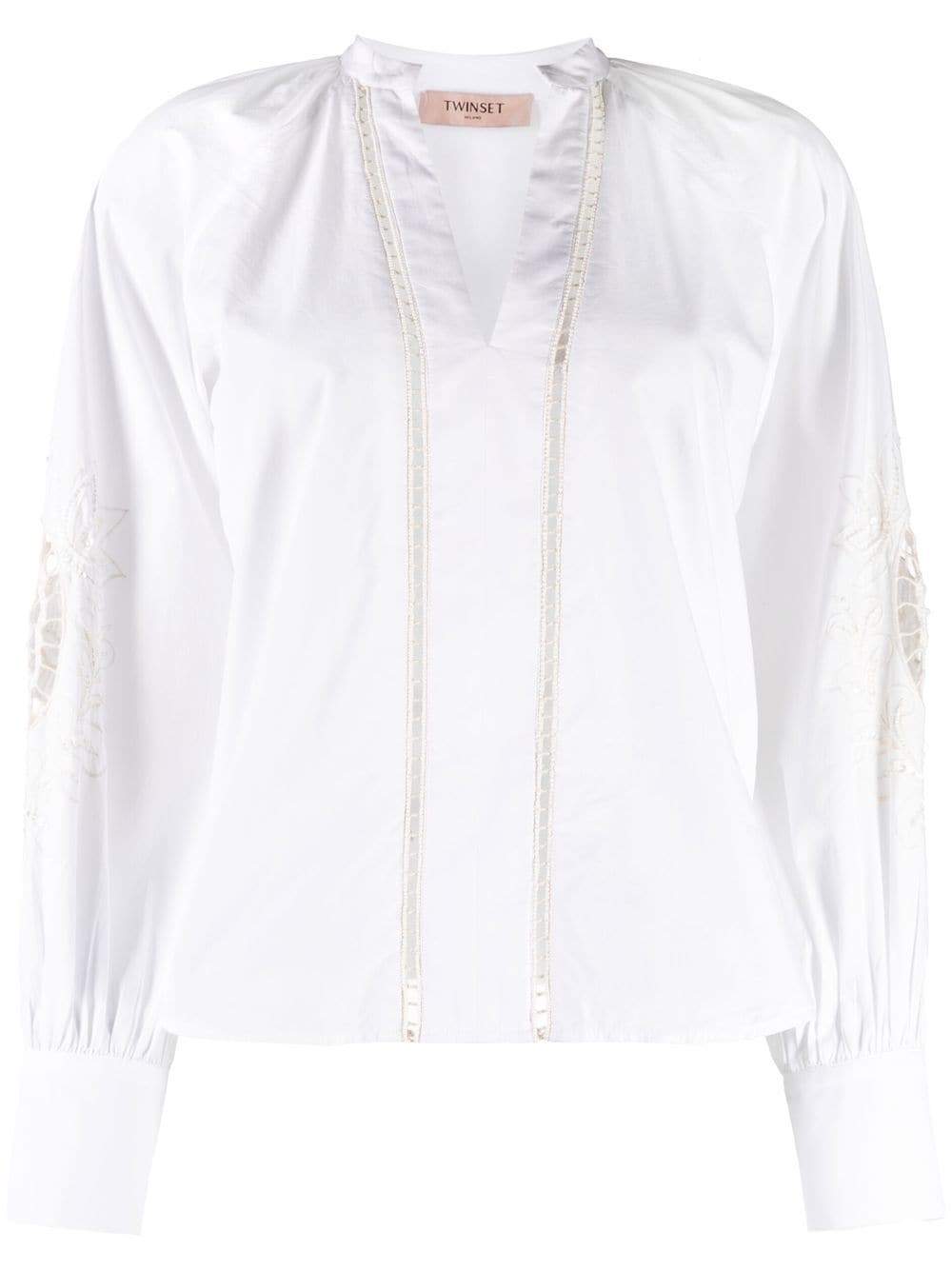 TWINSET embroidered V-neck blouse - White von TWINSET