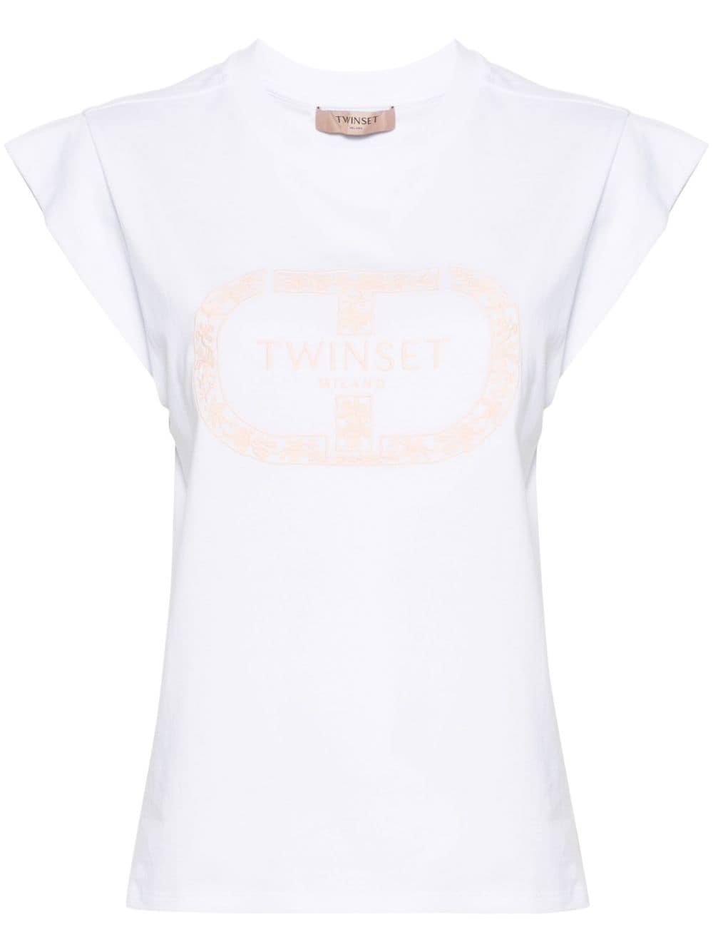 TWINSET embroidered-logo sleeveless T-shirt - White von TWINSET