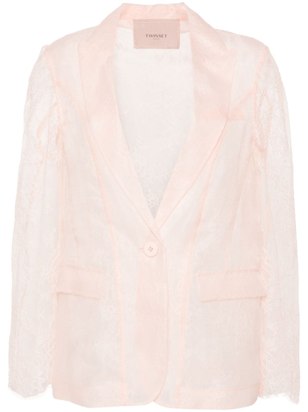 TWINSET floral-lace single-breasted blazer - Pink von TWINSET