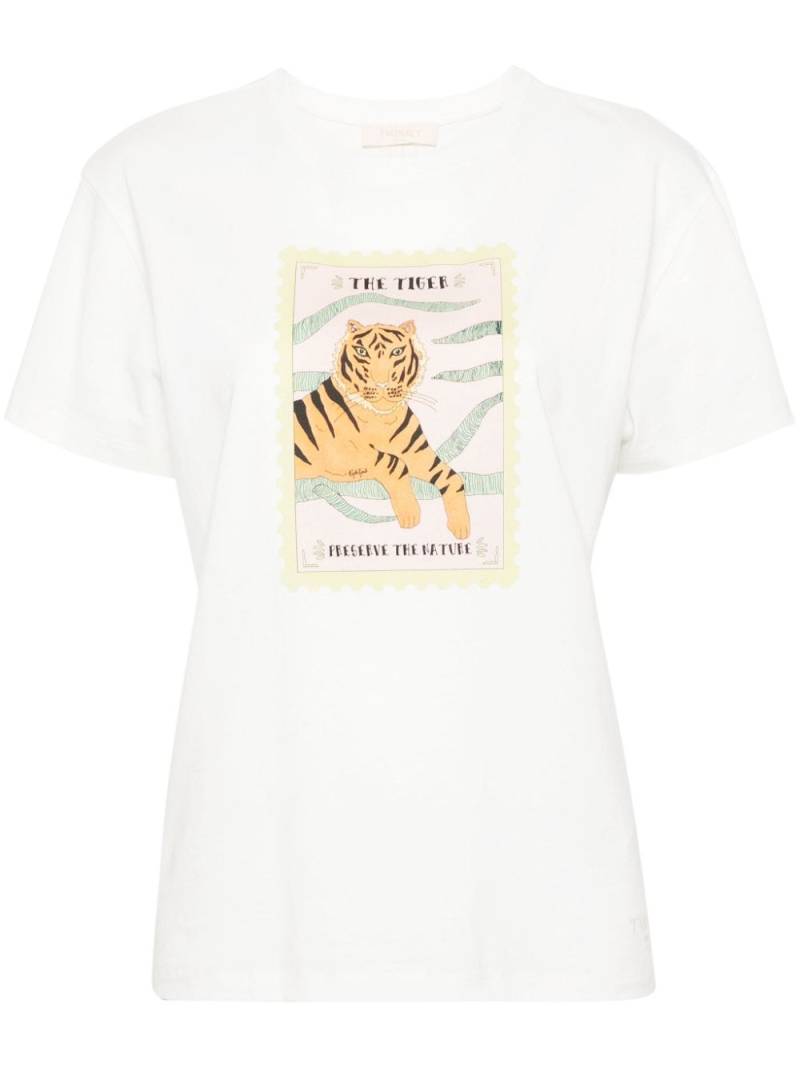 TWINSET graphic-print cotton T-shirt - White von TWINSET