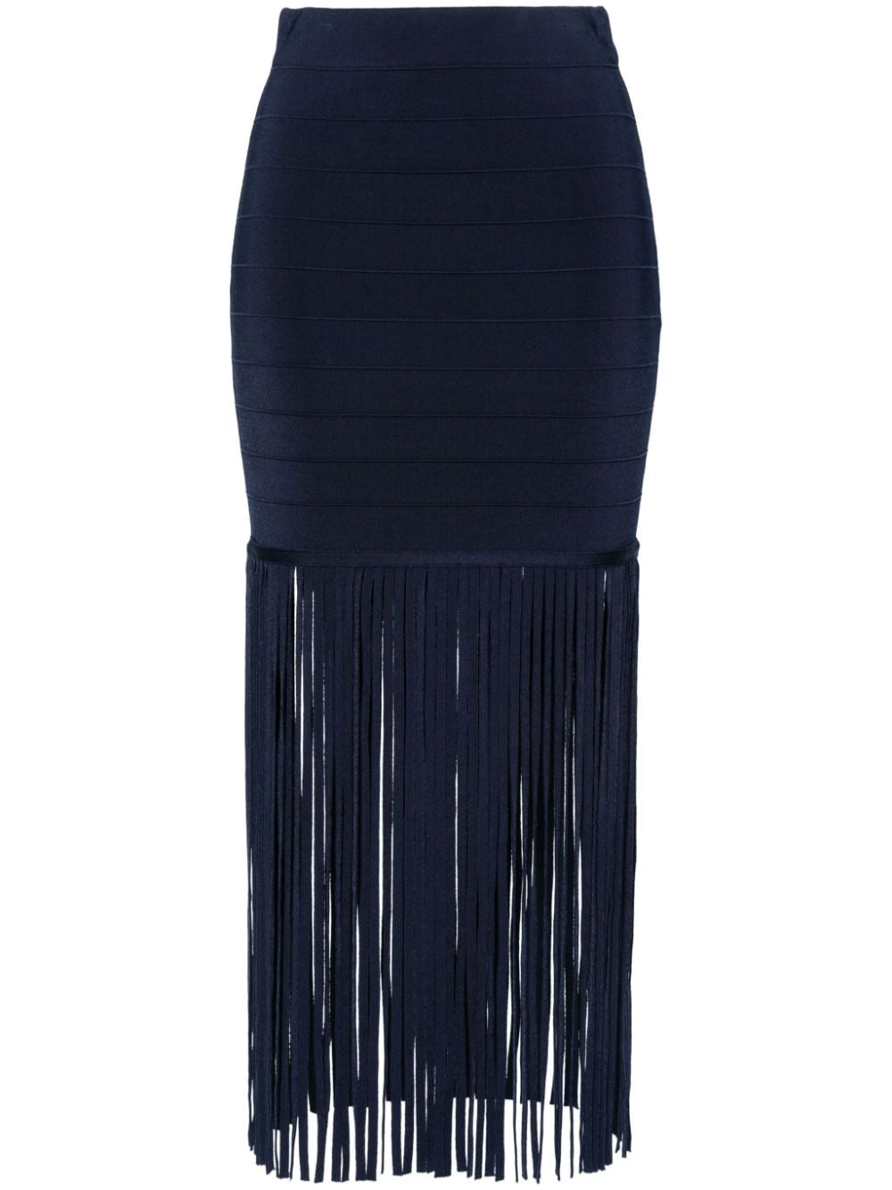 TWINSET high-waist fringed maxi skirt - Blue von TWINSET
