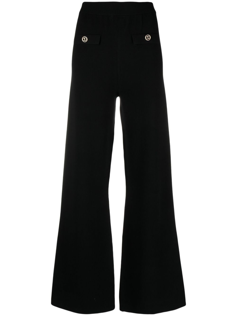 TWINSET high-waisted crystal-embellished palazzo pants - Black von TWINSET